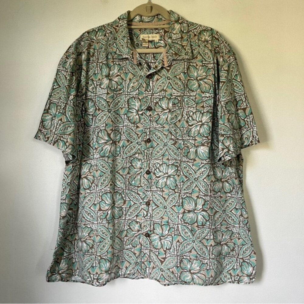 Territory Ahead100% Cotton Floral Hibiscus Hawaiian Shirt Size XXL Tropical